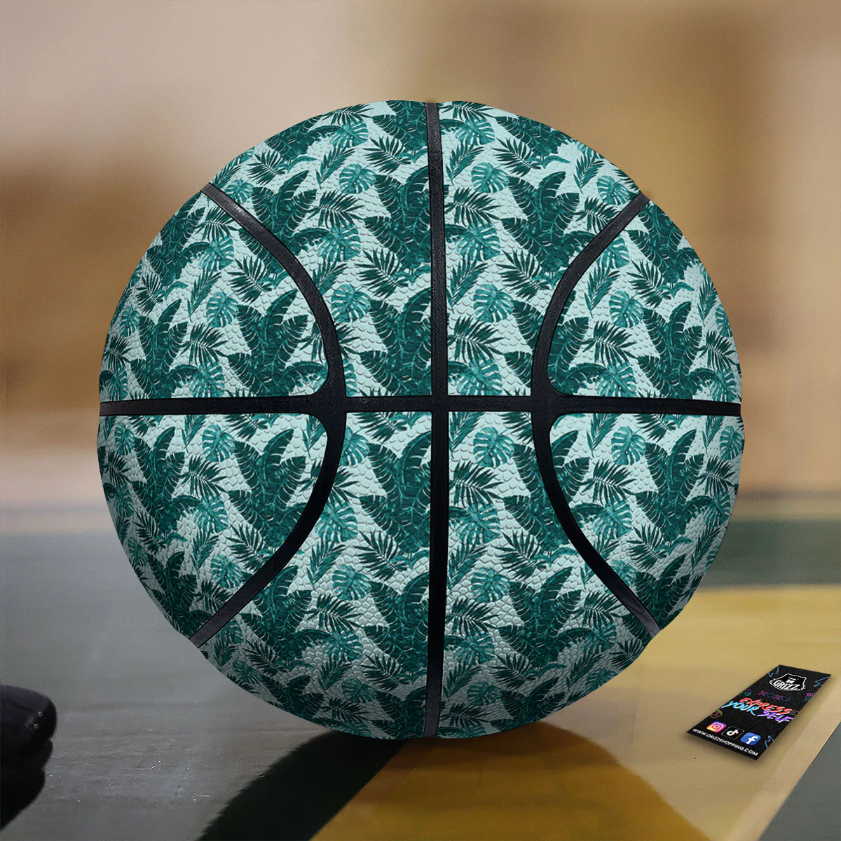 Fresh Leaf Tropical Print Basketball