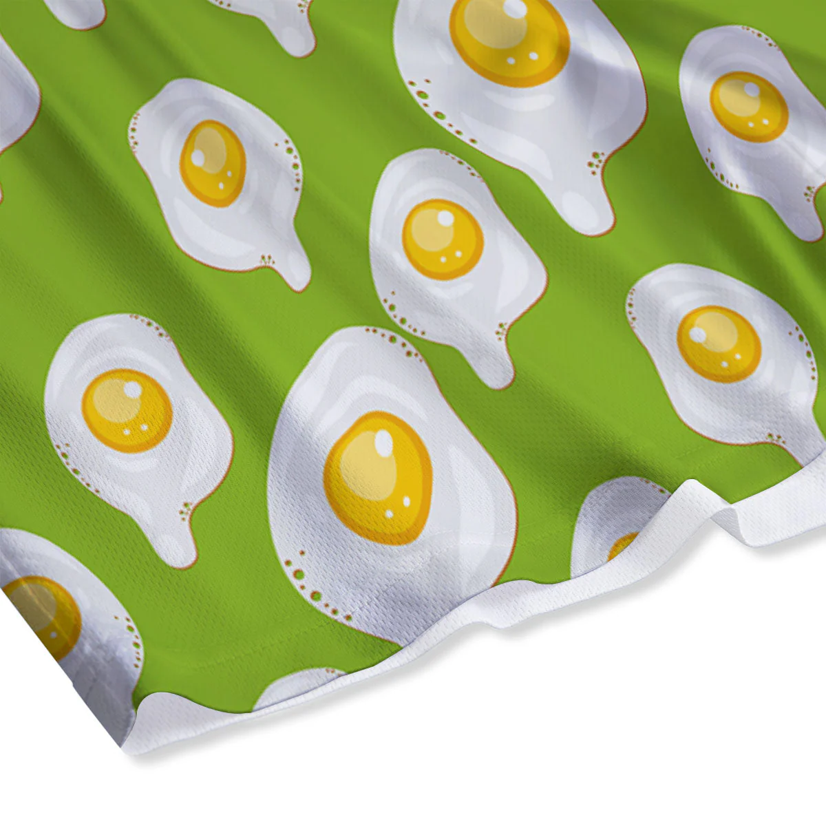 Fried Eggs Lime Green Print Pattern Mesh Shorts - Image 4