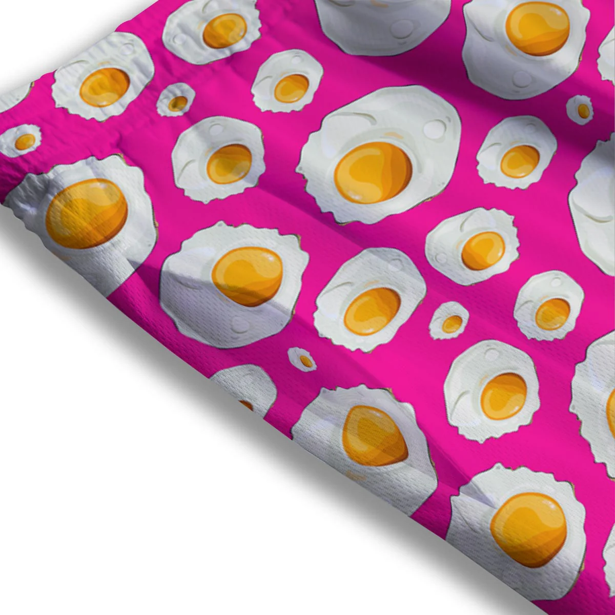 Fried Eggs Pink Print Pattern Mesh Shorts - Image 3