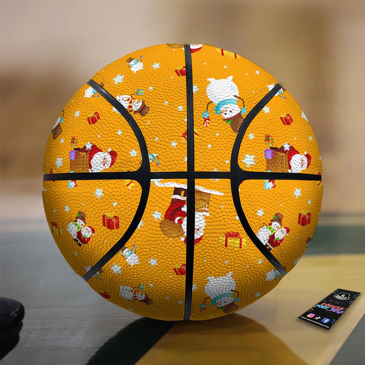 Friends And Santa Claus Print Pattern Basketball