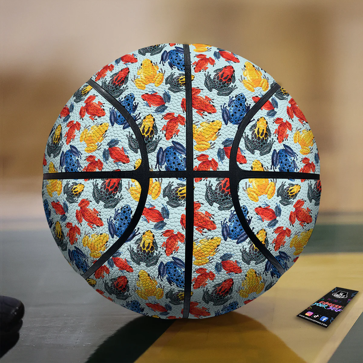 Frog Colorful Print Pattern Basketball