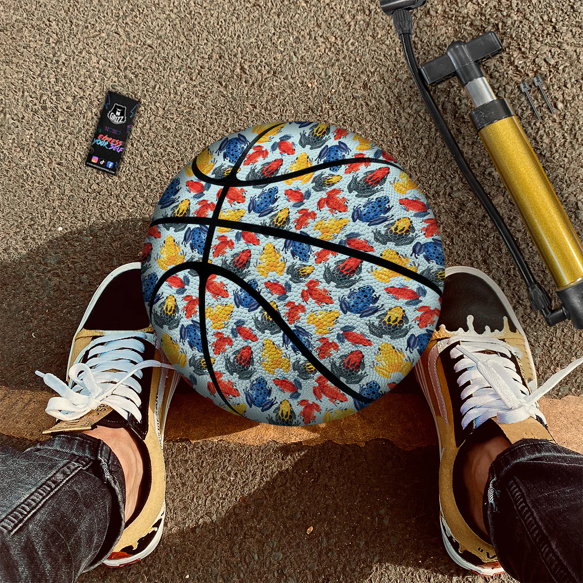 Frog Colorful Print Pattern Basketball - Image 3