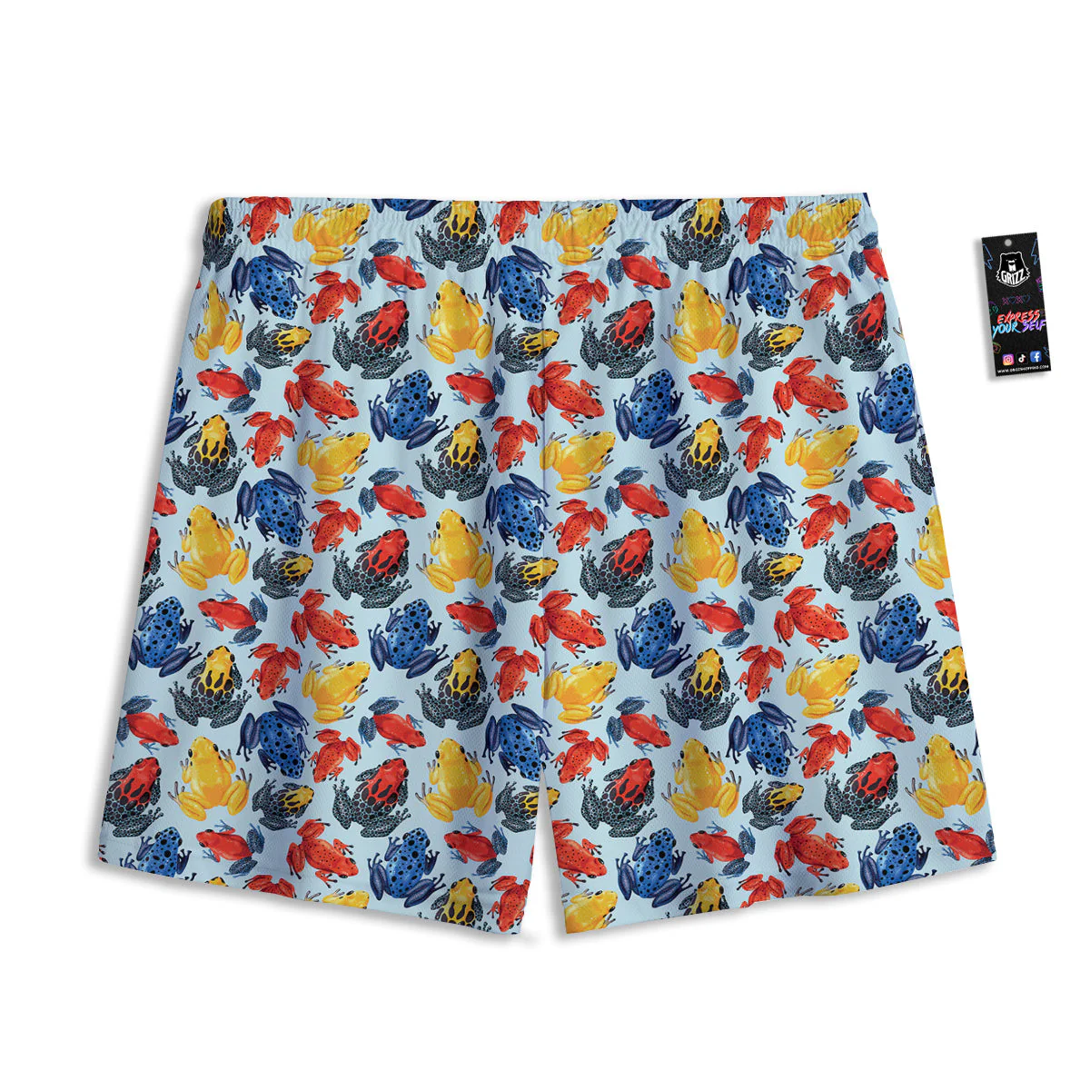 Frog Colorful Print Pattern Mesh Shorts - Image 2