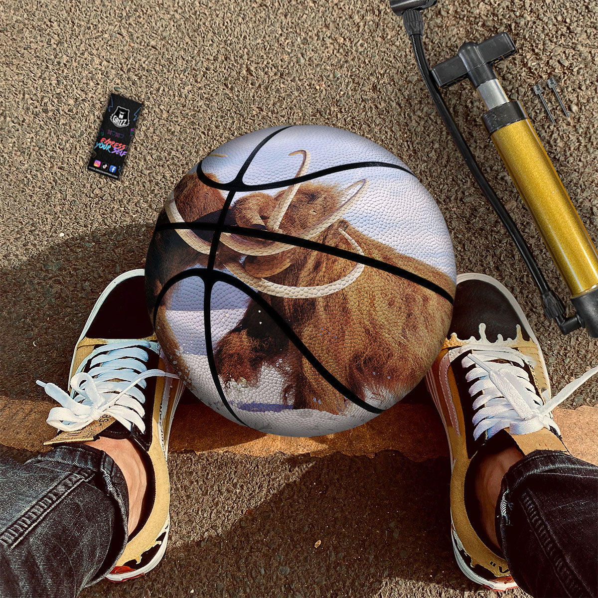 Frozen Mammoth Print Basketball - Image 2