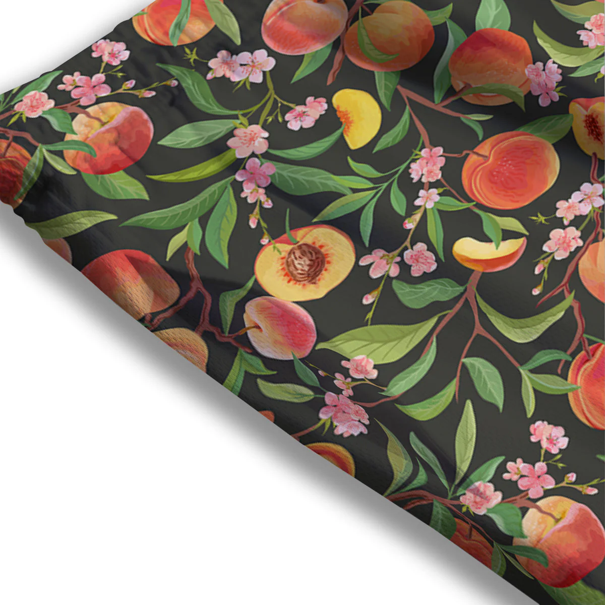Fruit Apricot Watercolor Print Pattern Mesh Shorts - Image 3