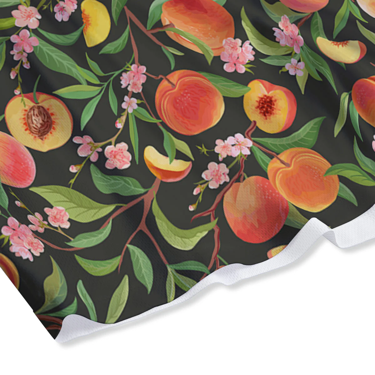 Fruit Apricot Watercolor Print Pattern Mesh Shorts - Image 4
