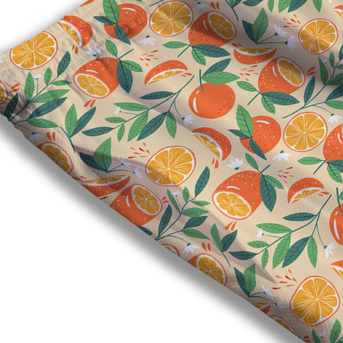 Fruit Cute Orange Print Pattern Mesh Shorts - Image 3