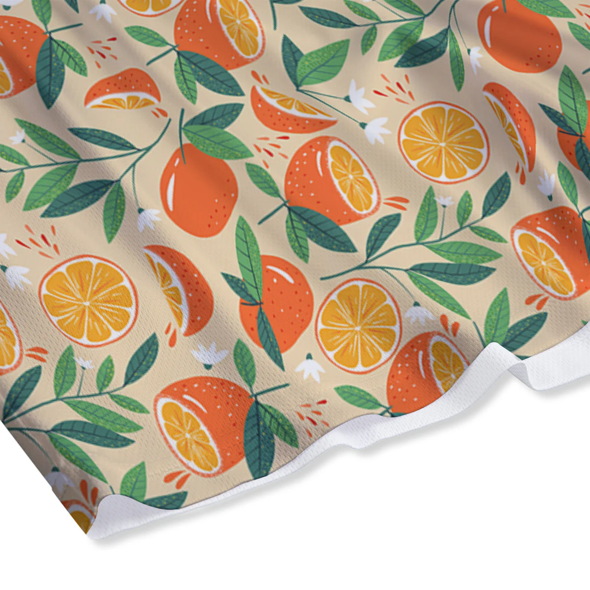 Fruit Cute Orange Print Pattern Mesh Shorts - Image 4