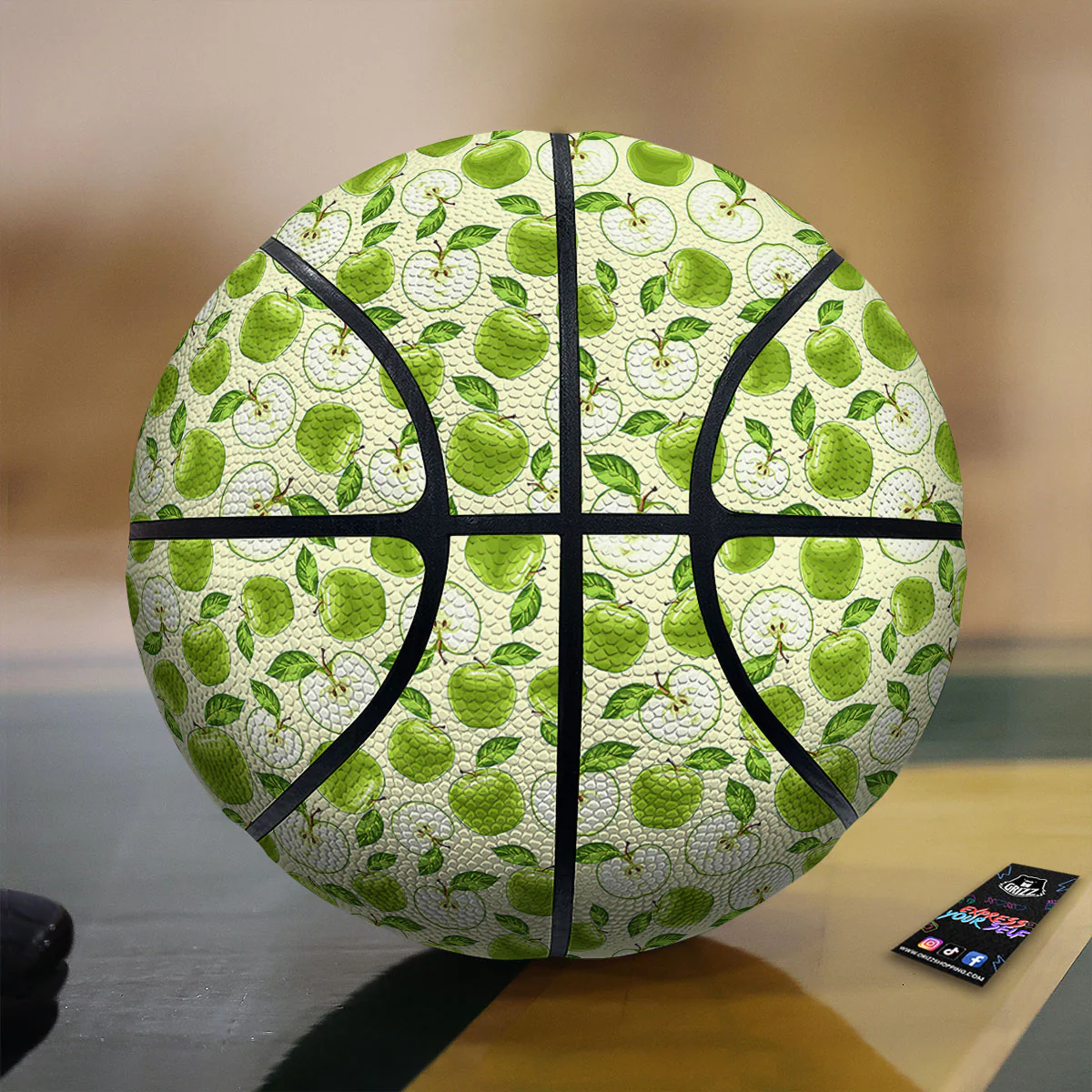 Fruit Green Apple Print Pattern Basketball