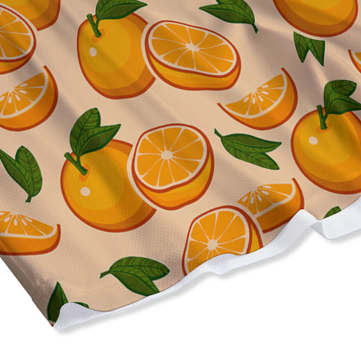 Fruit Orange Print Pattern Mesh Shorts - Image 4