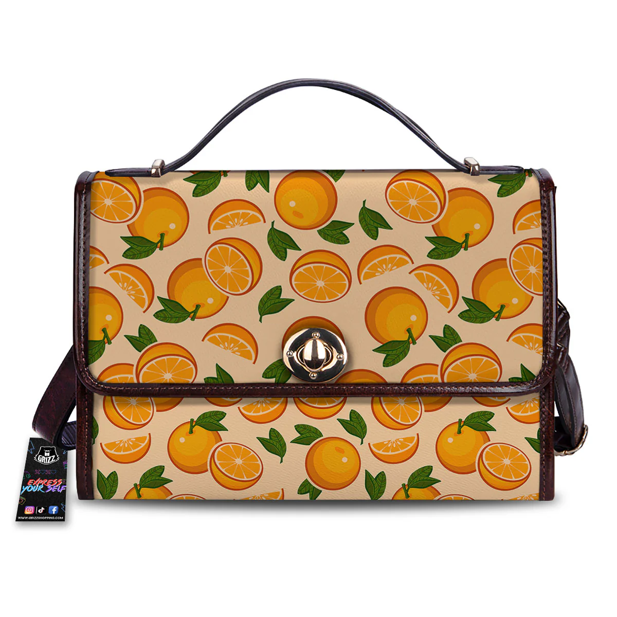 Fruit Orange Print Pattern Women's Satchel Bag