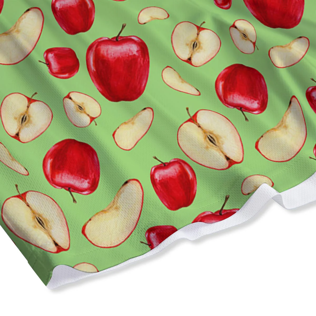 Fruit Red Apple Print Pattern Mesh Shorts - Image 4