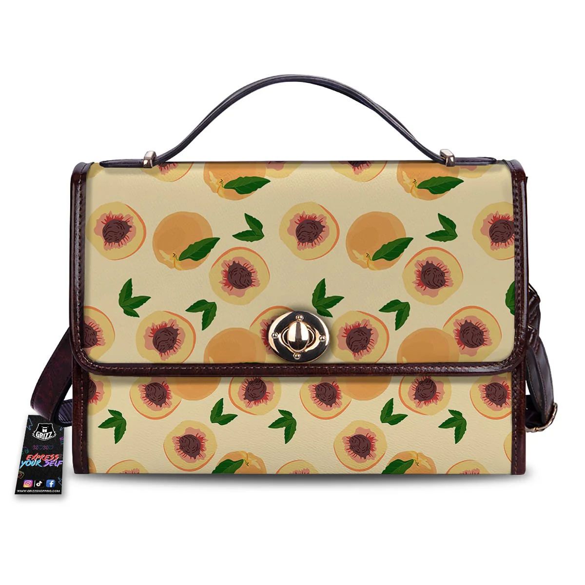 Fruit Ripe Apricot Print Pattern Women's Satchel Bag