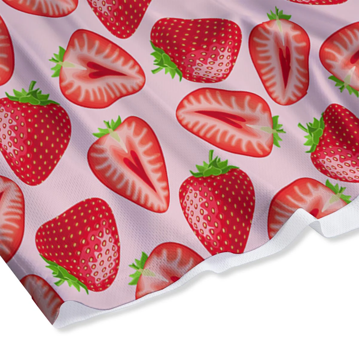 Fruit Strawberry Print Pattern Mesh Shorts - Image 4