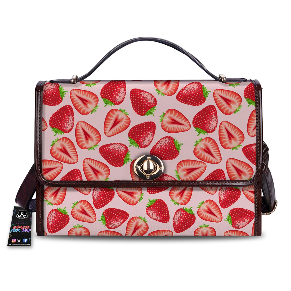Fruit Strawberry Print Pattern Women's Satchel Bag