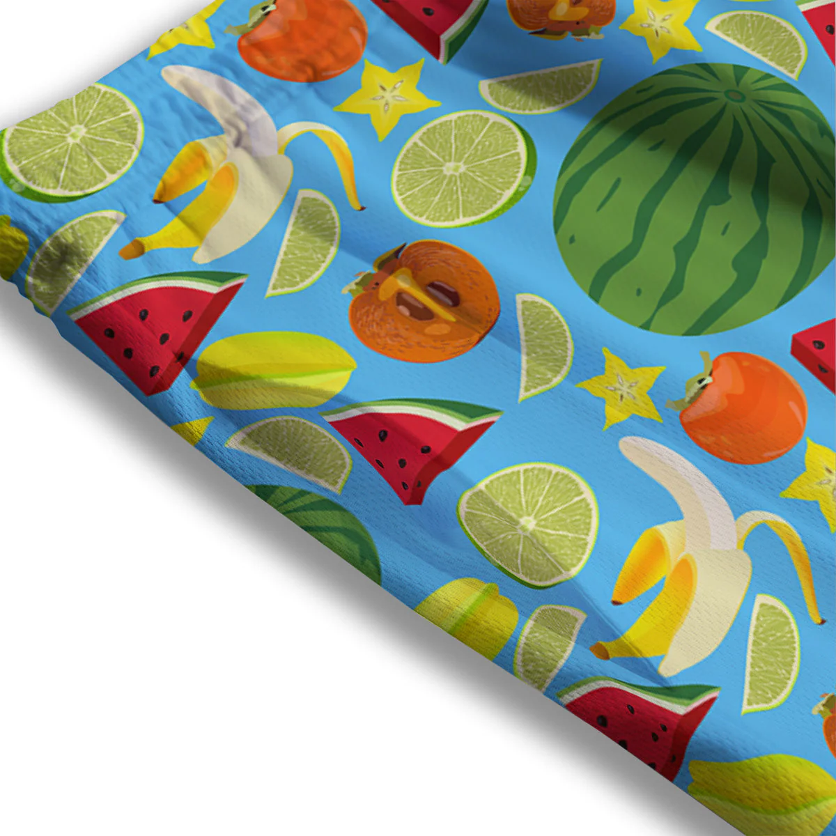 Fruits Depicting Print Pattern Mesh Shorts - Image 3