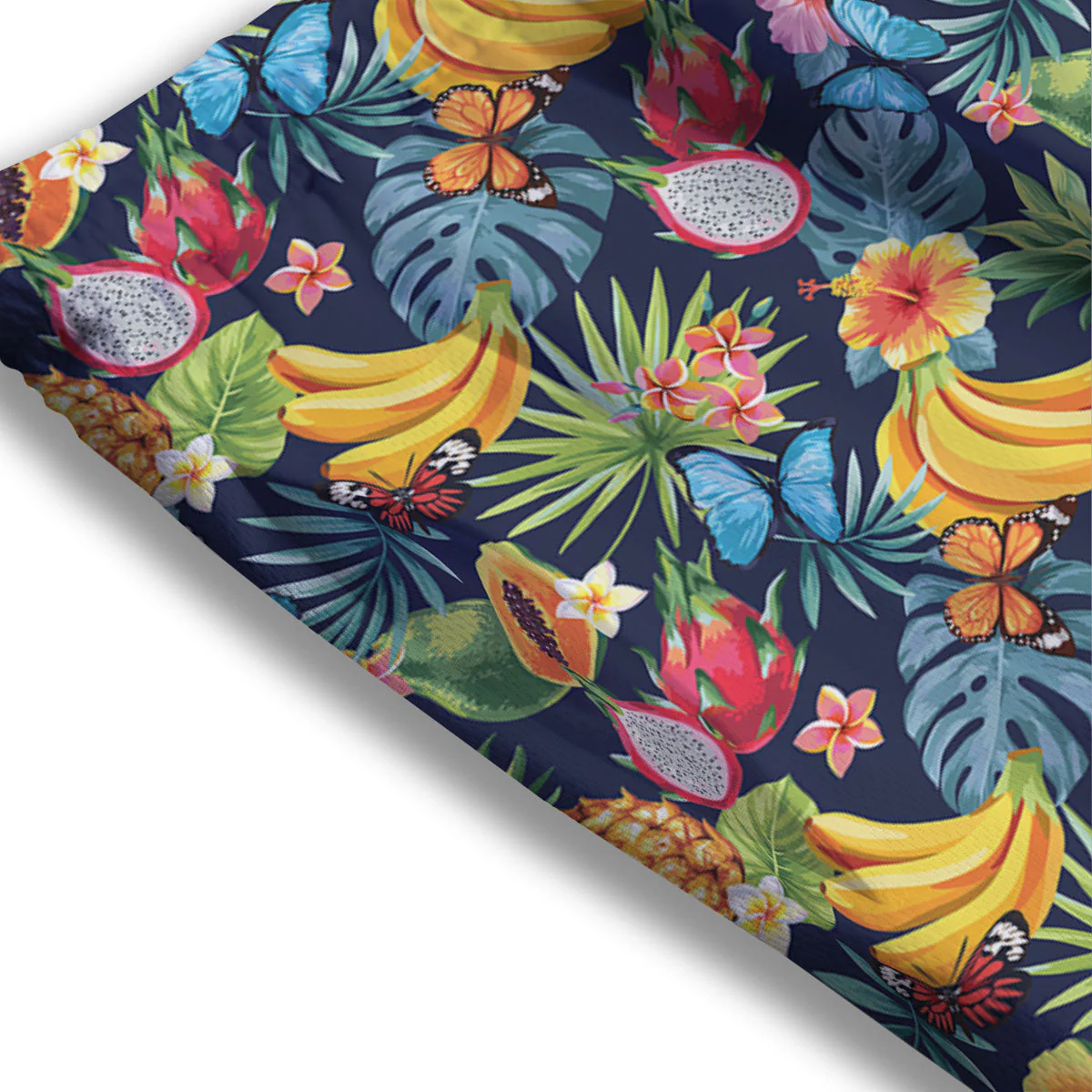 Fruits Hawaiian Tropical Print Pattern Mesh Shorts - Image 3
