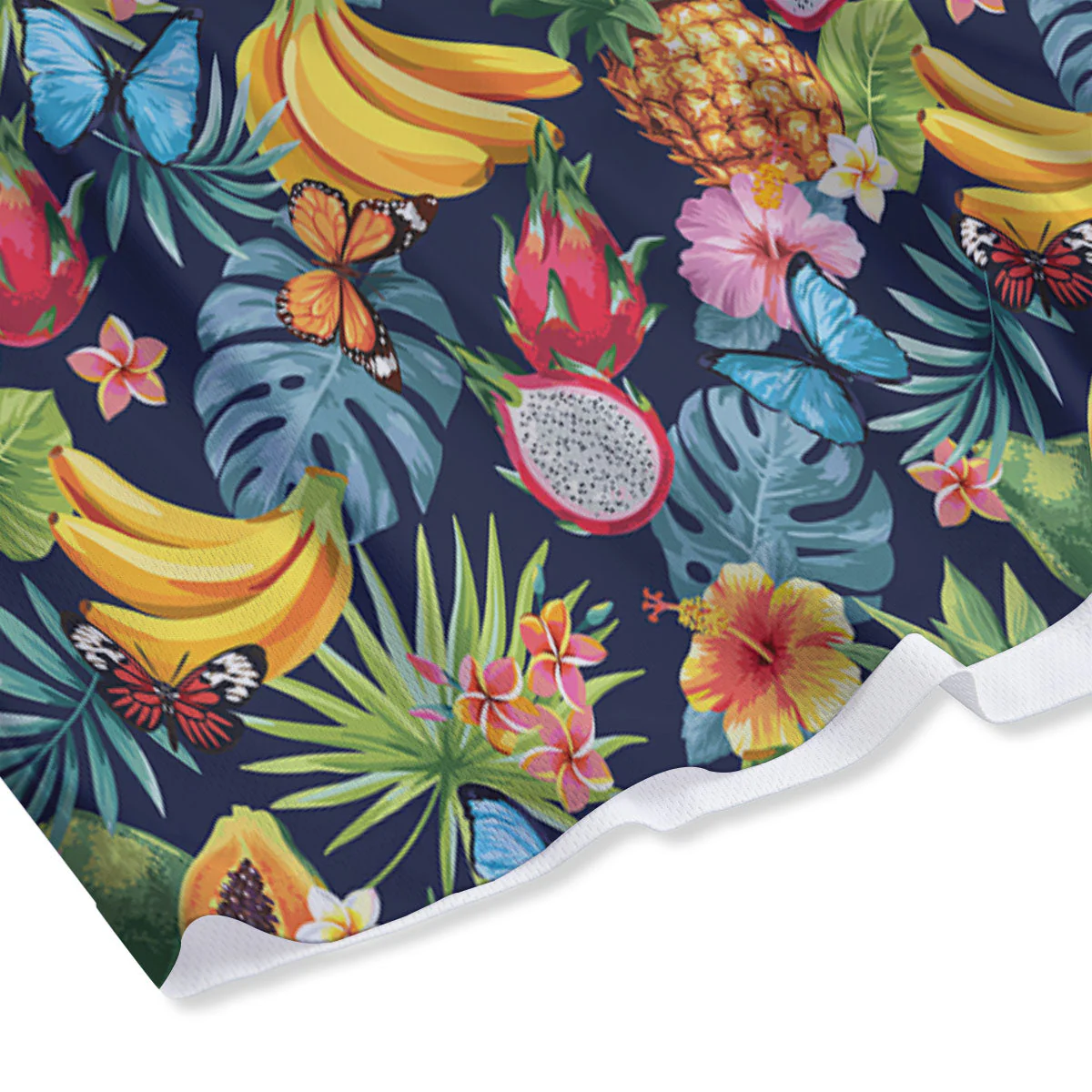 Fruits Hawaiian Tropical Print Pattern Mesh Shorts - Image 4