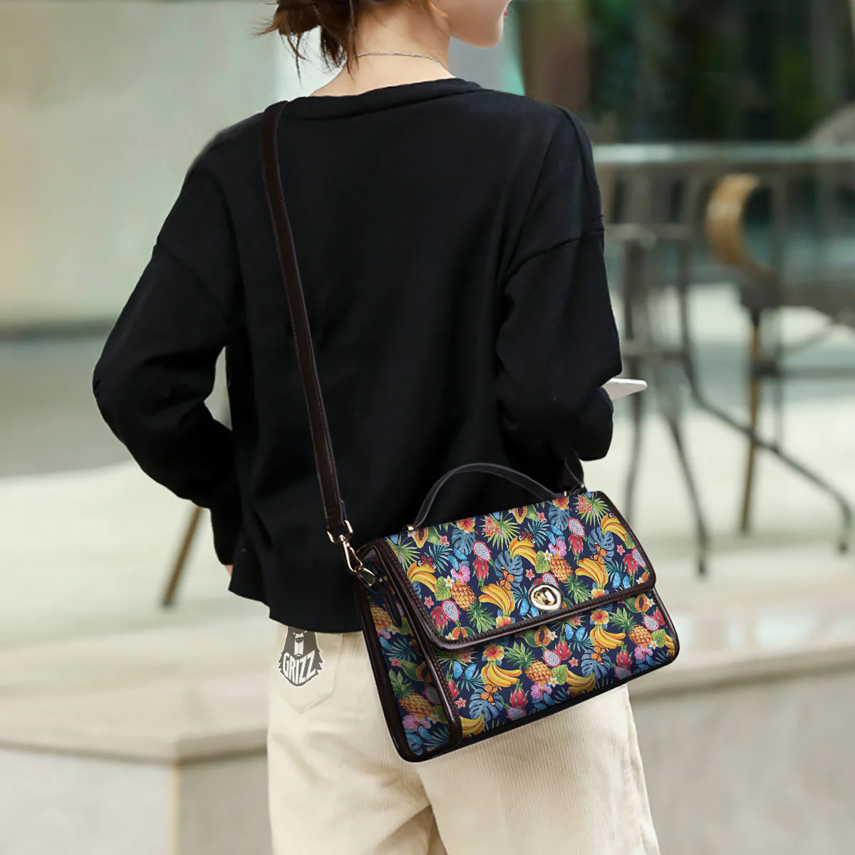 Fruits Hawaiian Tropical Print Pattern Women's Satchel Bag - Image 3