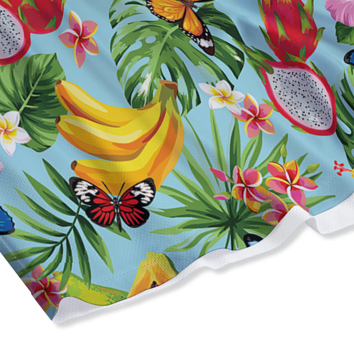 Fruits Jungle Tropical Print Pattern Mesh Shorts - Image 4