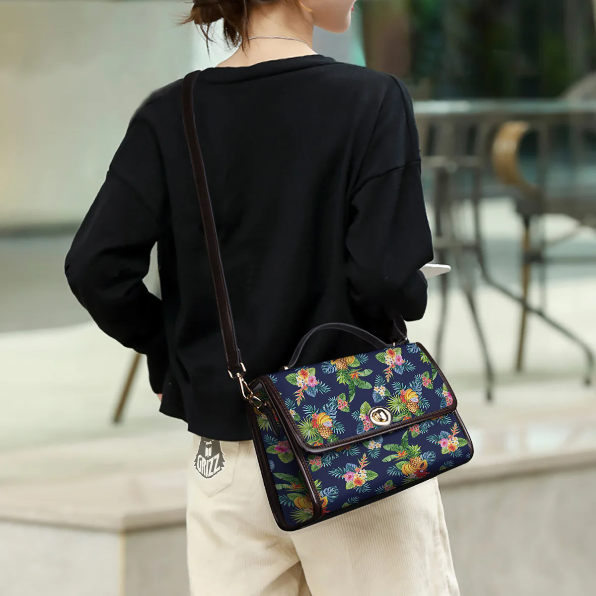 Fruits Tropical Vintage Print Pattern Women's Satchel Bag - Image 3