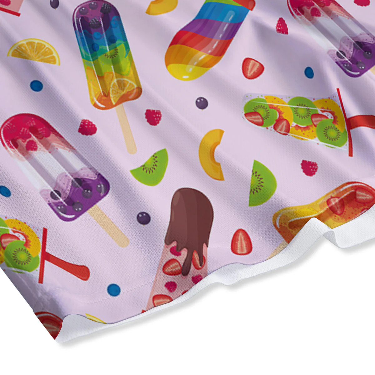 Fruity Ice Cream Print Pattern Mesh Shorts - Image 4