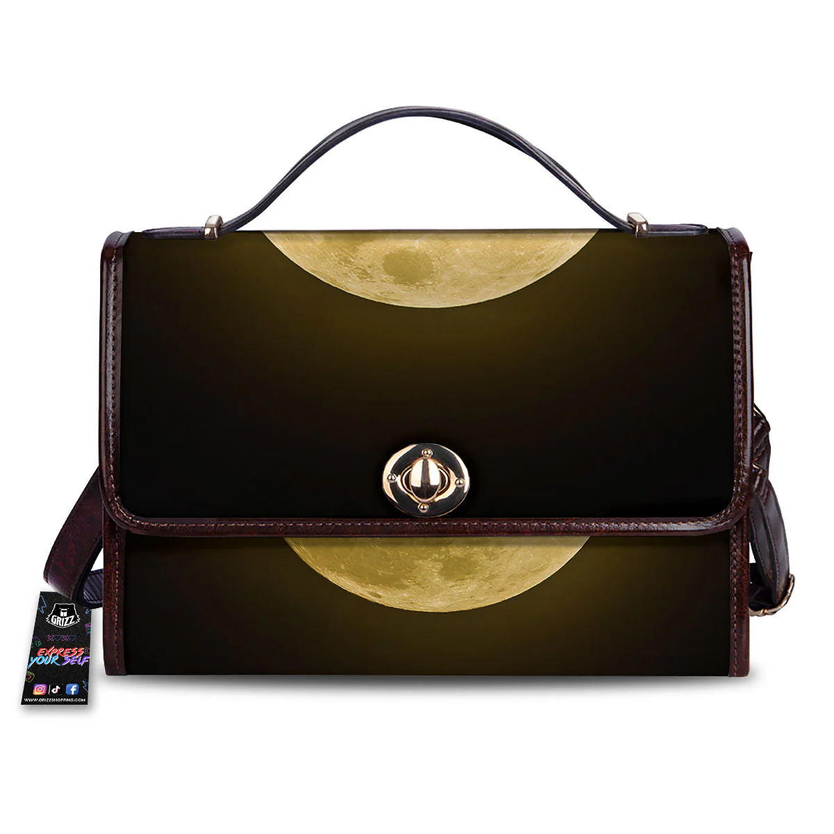 Full Moon Night Sky Print Women's Satchel Bag