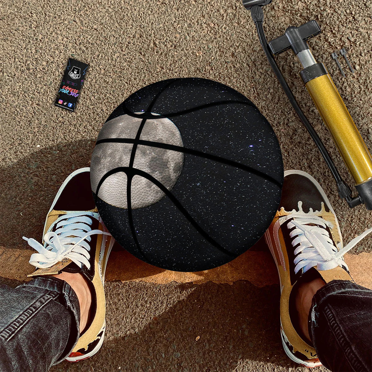 Full Moon Print Basketball - Image 2