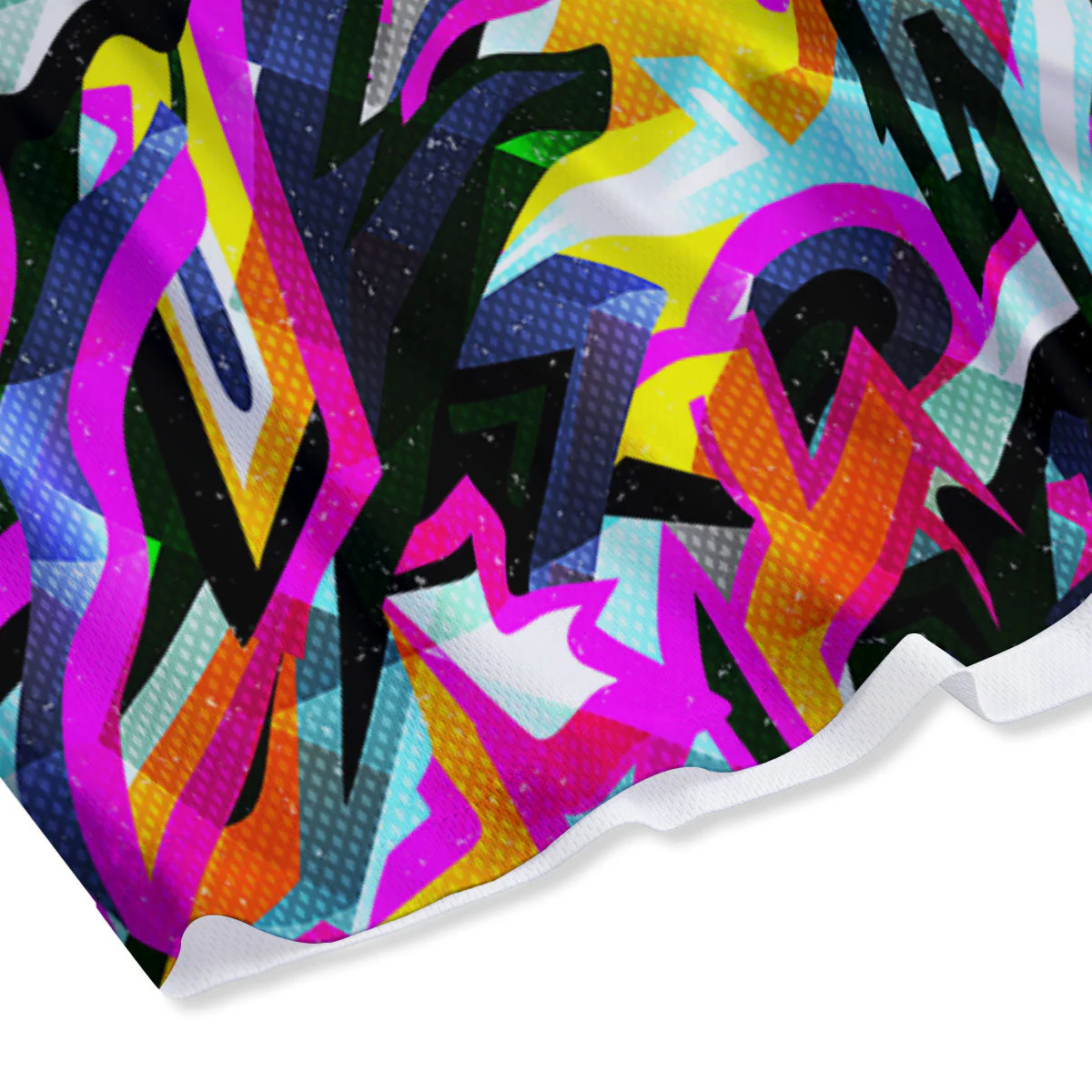 Funky Psychedelic Print Pattern Mesh Shorts - Image 4