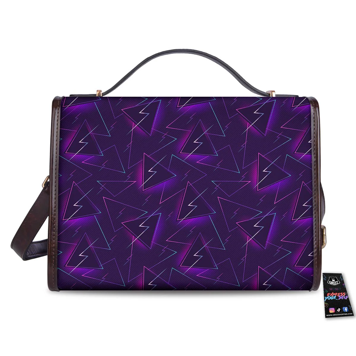 Funky Retro Print Pattern Women's Satchel Bag - Image 2