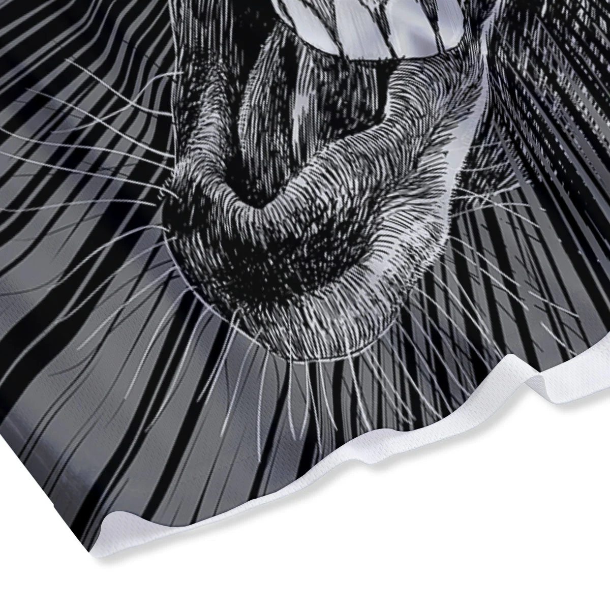 Funny Donkey White And Black Print Mesh Shorts - Image 4