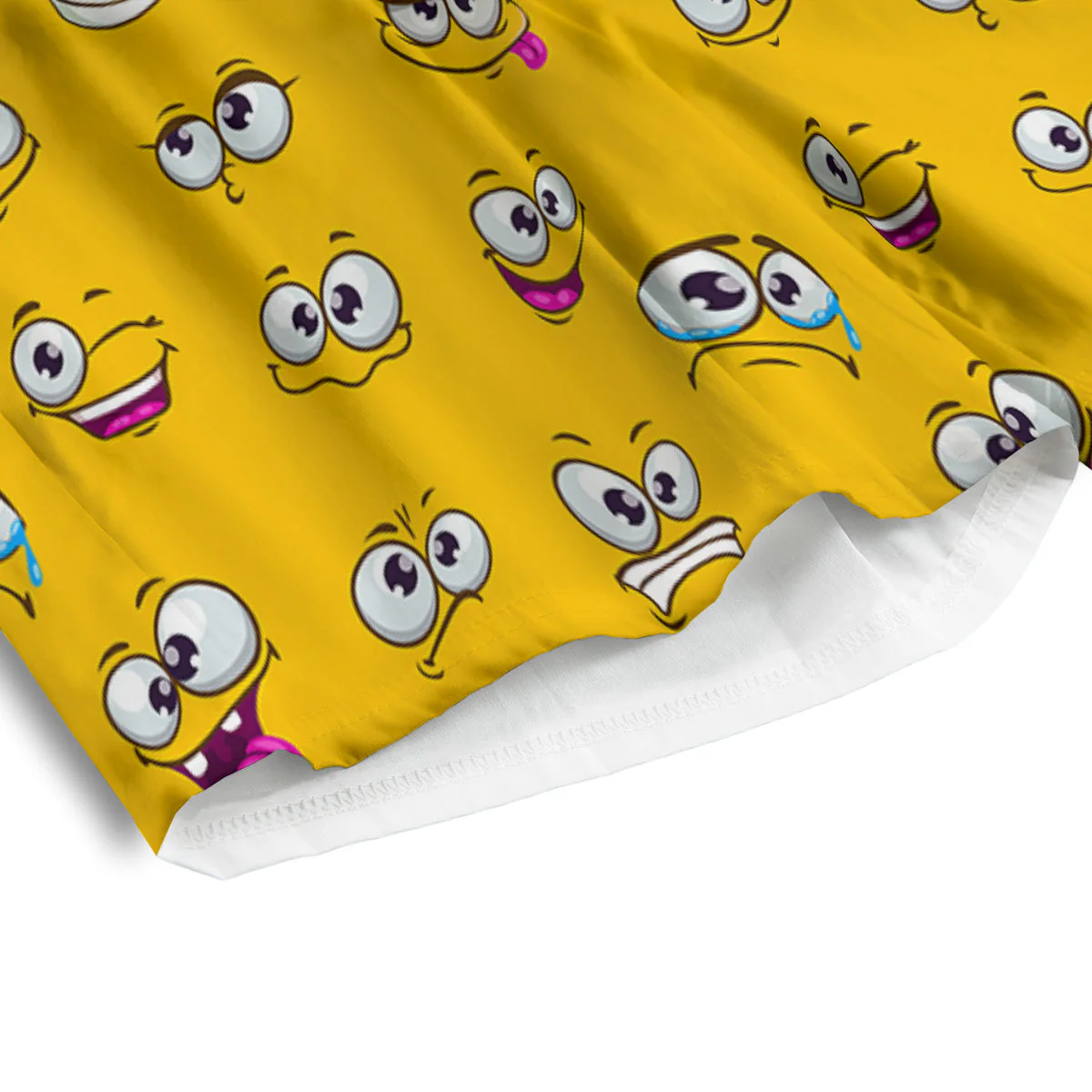 Funny Face Emoji Cartoon Print Pattern Men's Athletic Shorts - Image 4