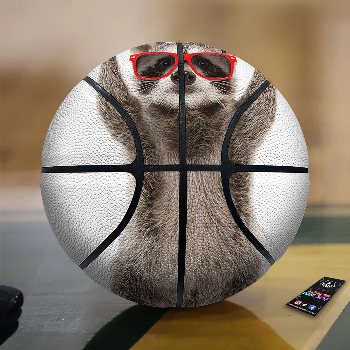 Funny Raccoon Print Basketball