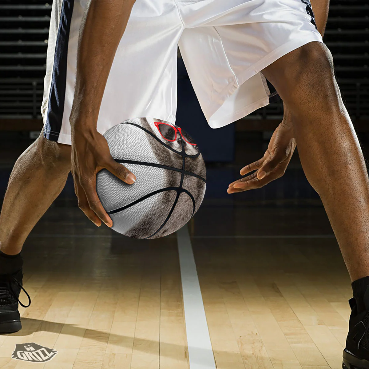Funny Raccoon Print Basketball - Image 3
