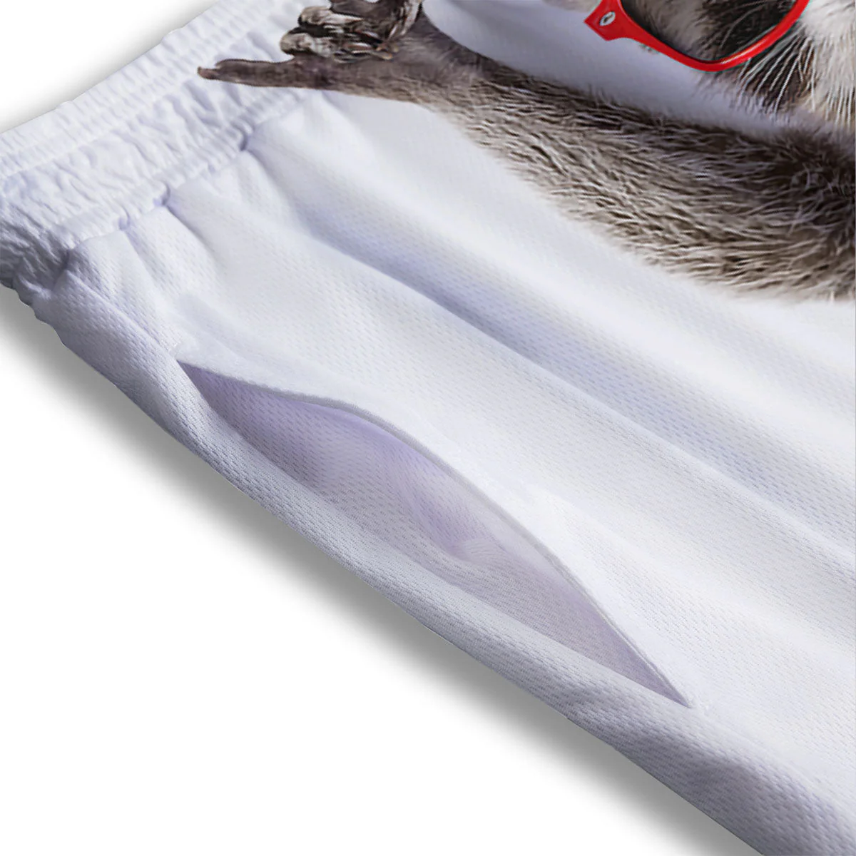 Funny Raccoon Print Mesh Shorts - Image 3