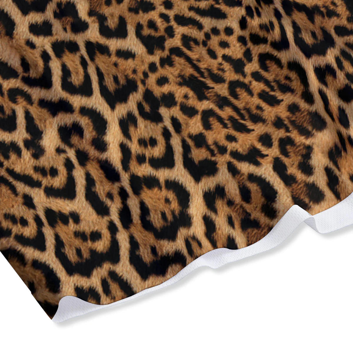 Fur Jaguar Print Pattern Mesh Shorts - Image 4