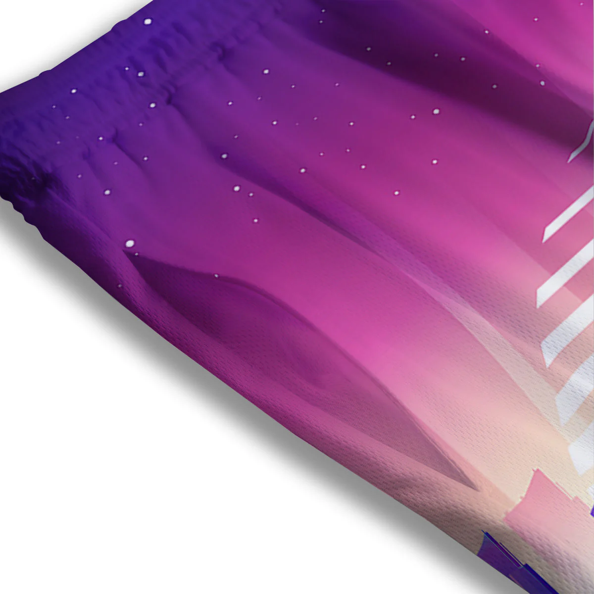 Futuristic City Print Mesh Shorts - Image 3