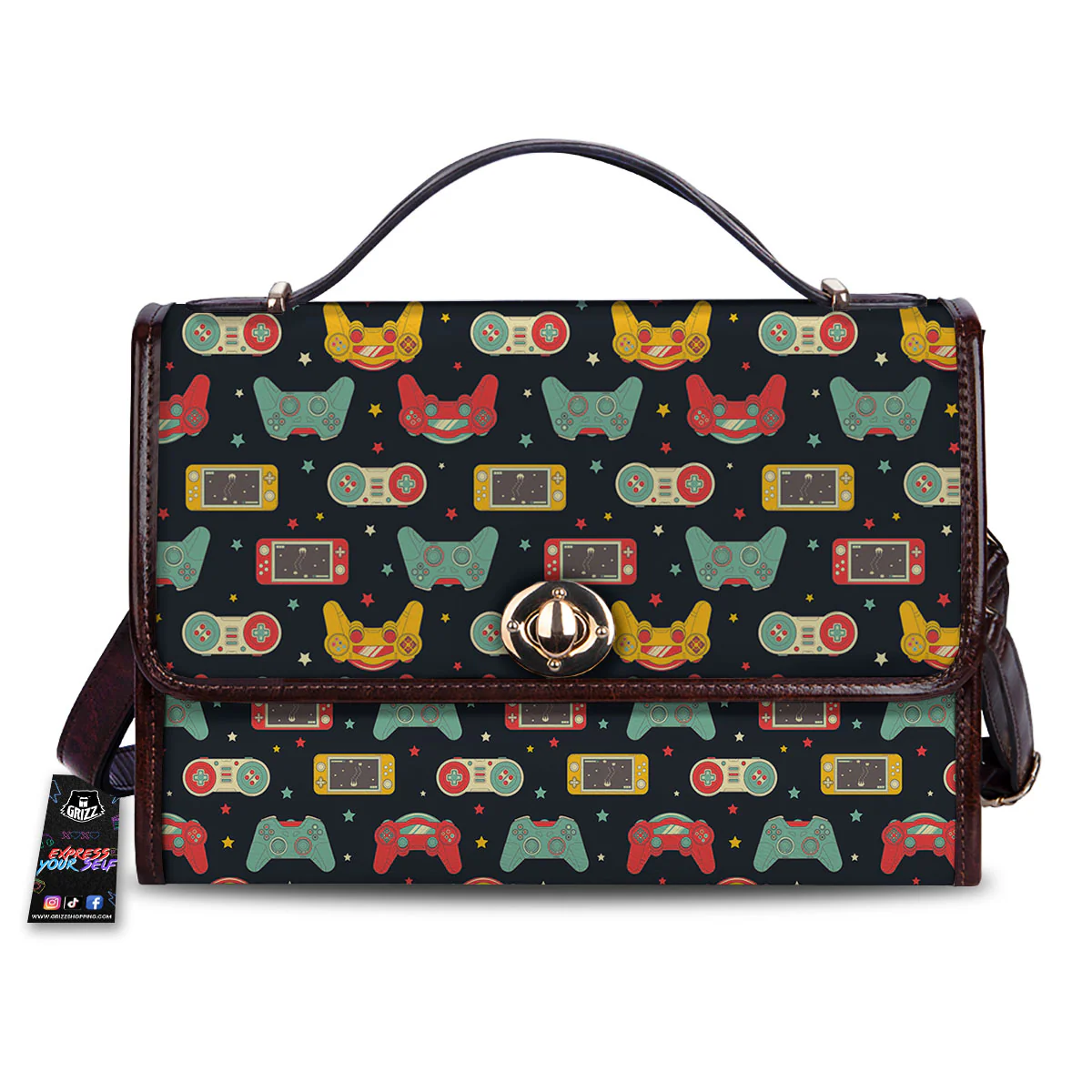 Gadgets Video Game Print Pattern Women's Satchel Bag