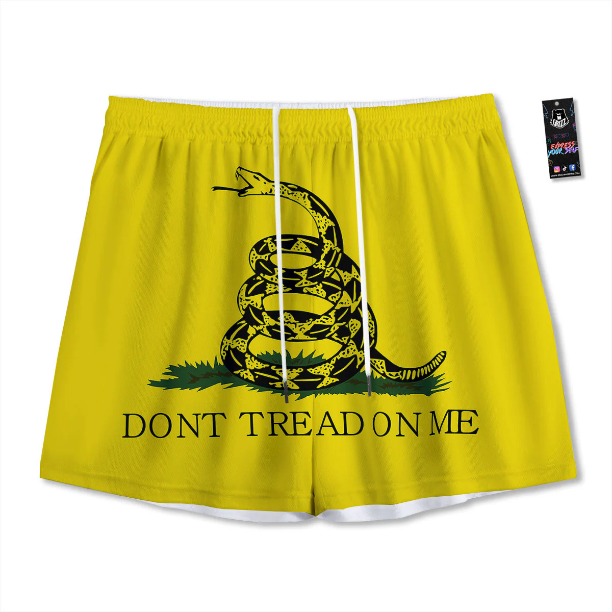 Gadsden Flag Don't Tread On Me Print Mesh Shorts