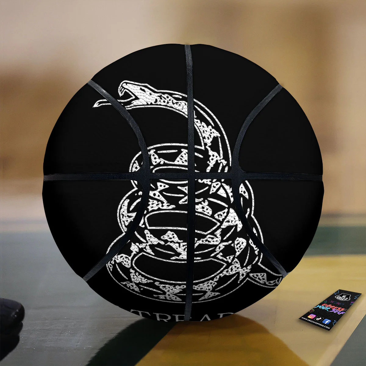 Gadsden Flag White And Black Print Basketball