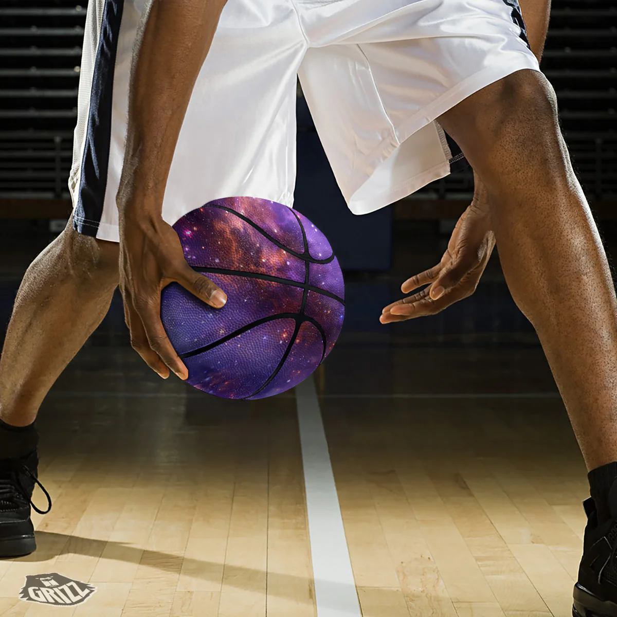 Galaxy Outer Space Dark Purple Print Basketball - Image 3
