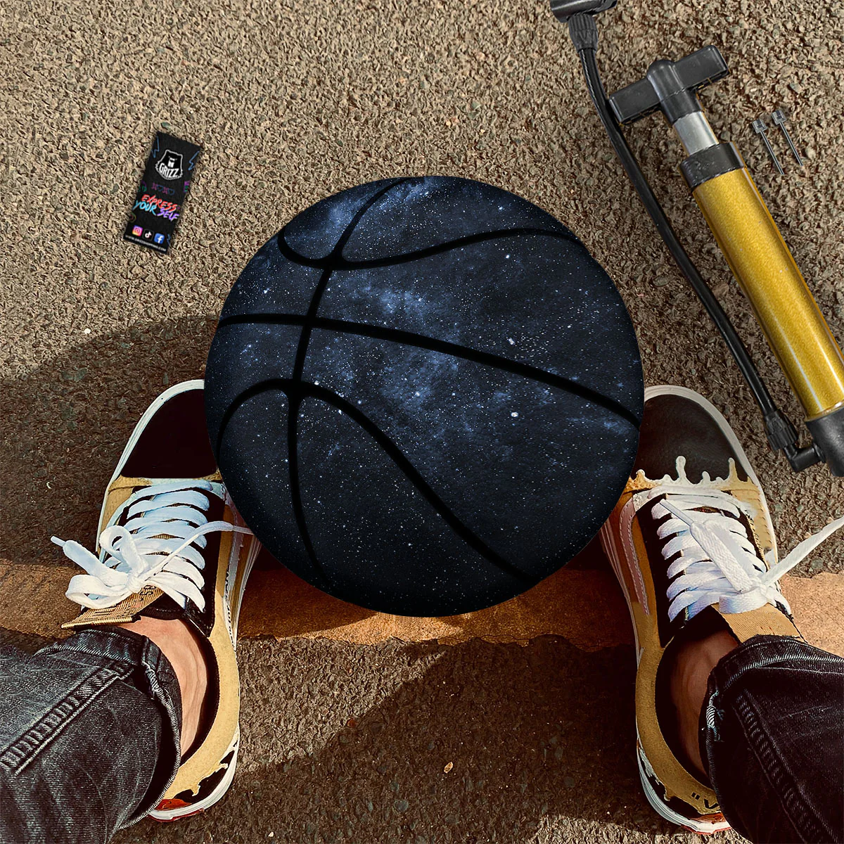 Galaxy Outer Space Dark Universe Print Basketball - Image 2