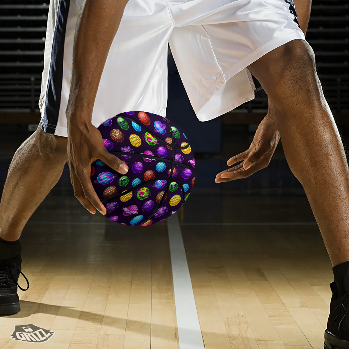 Galaxy Planets And Space Stars Colorful Print Pattern Basketball - Image 3