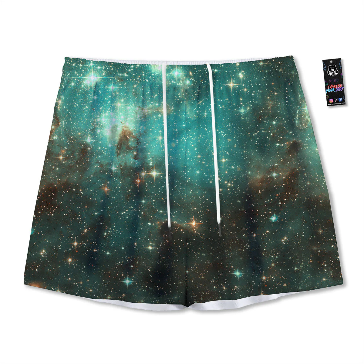 Galaxy Space Abstract Cloud Nebula Print Mesh Shorts