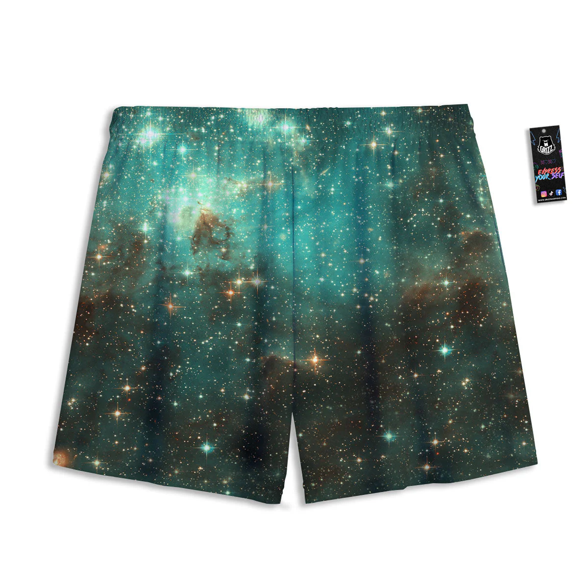 Galaxy Space Abstract Cloud Nebula Print Mesh Shorts - Image 2