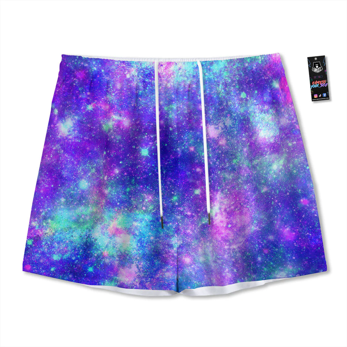 Galaxy Space Abstract Colorful Print Mesh Shorts