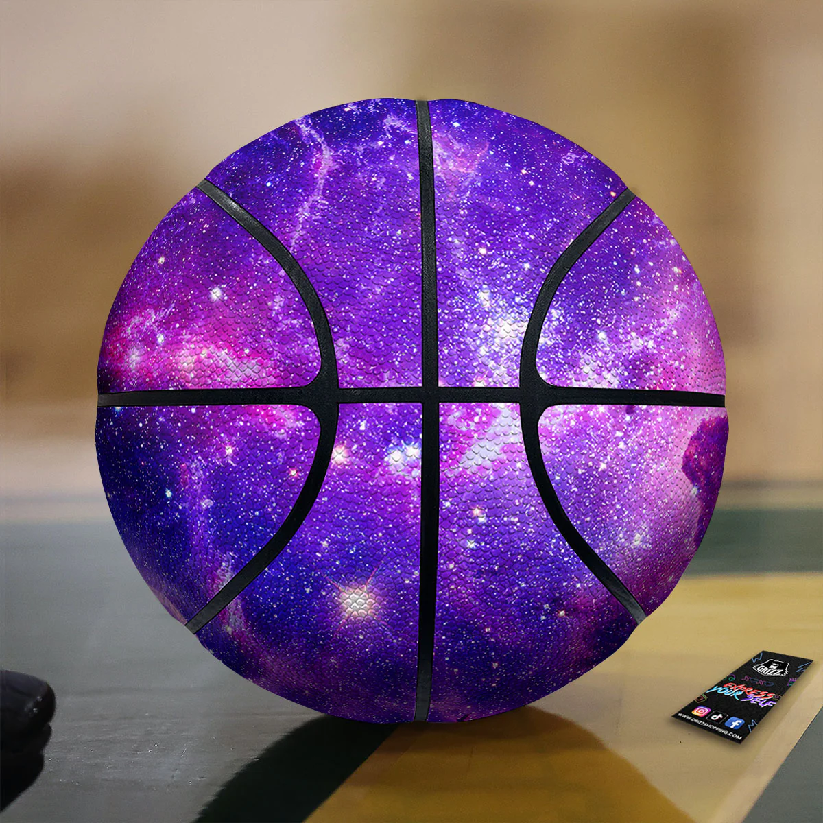 Galaxy Space Dark Purple Universe Print Basketball