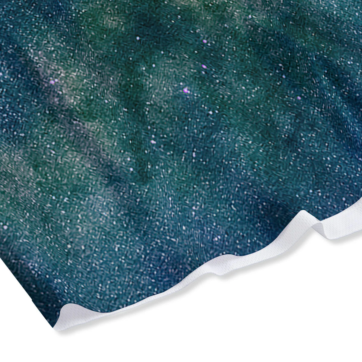 Galaxy Space Dark Teal Print Mesh Shorts - Image 4