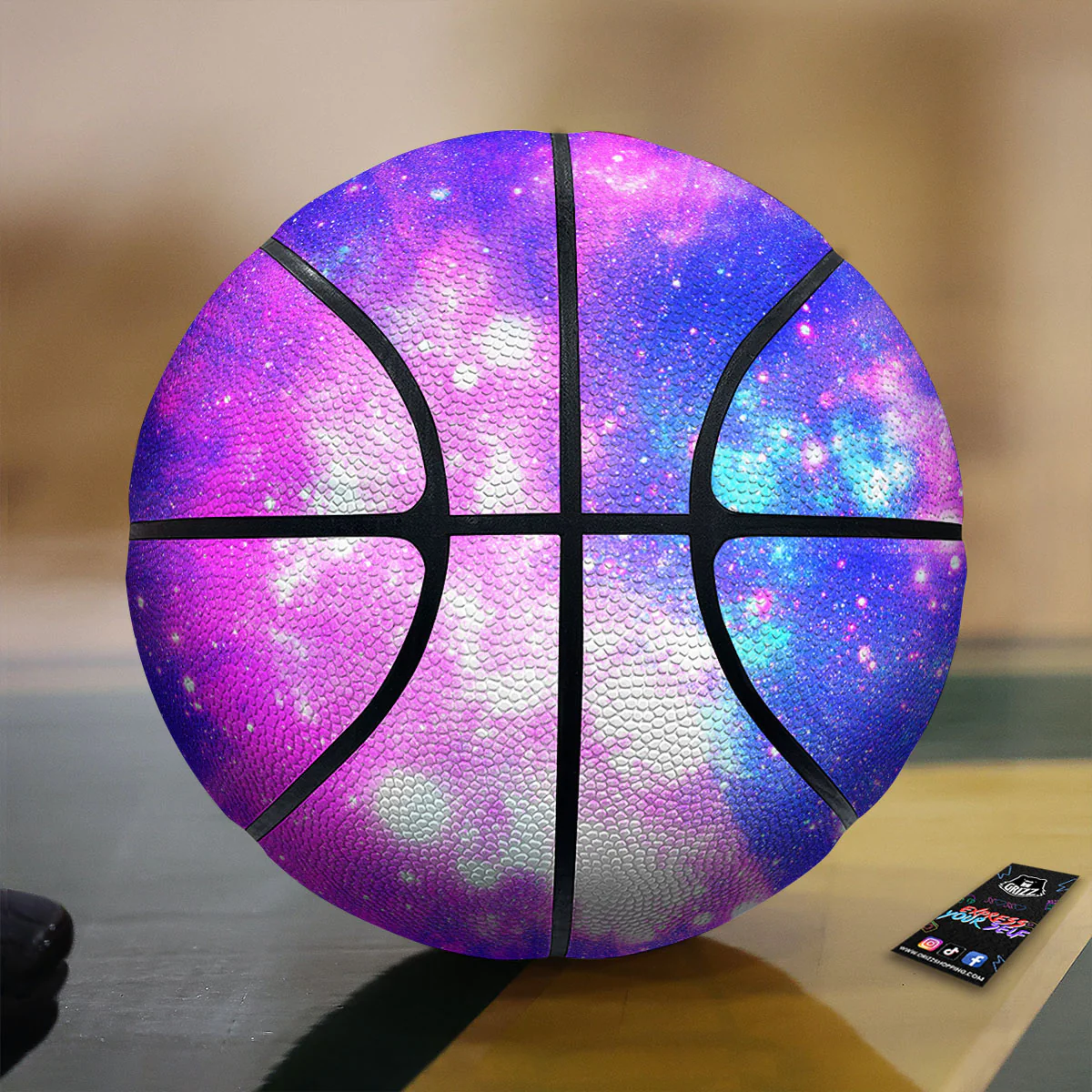 Galaxy Space Purple Bursting Print Basketball