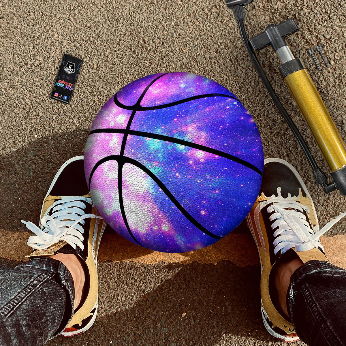 Galaxy Space Purple Bursting Print Basketball - Image 2